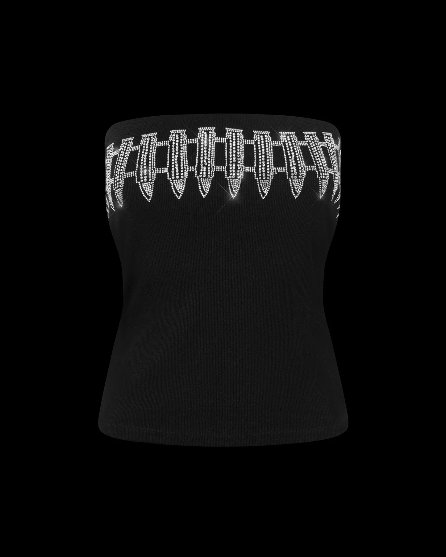 NMDCLLC ENEMY RHINESTONE CROP&HOTPANT